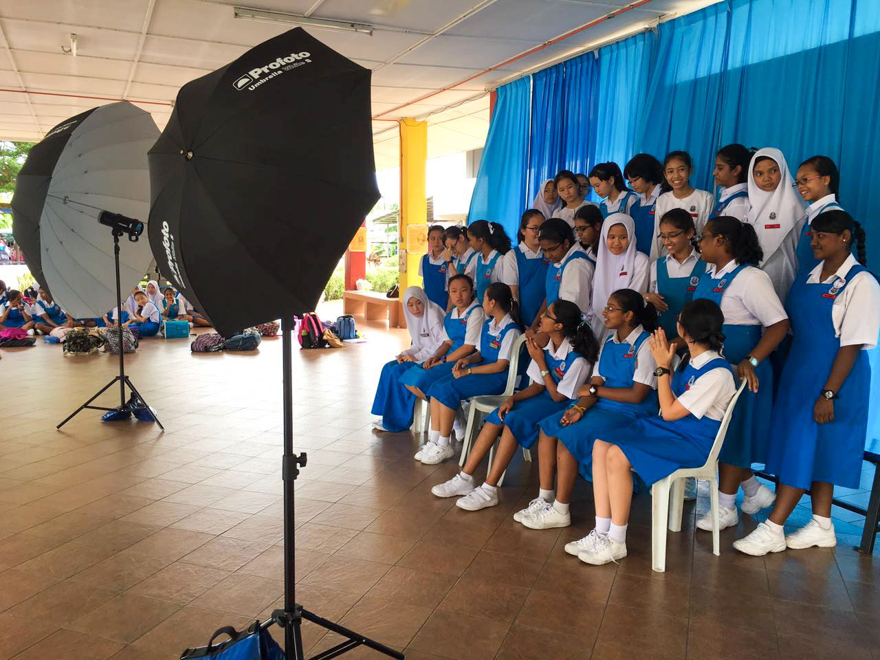Behind the scenes school photography